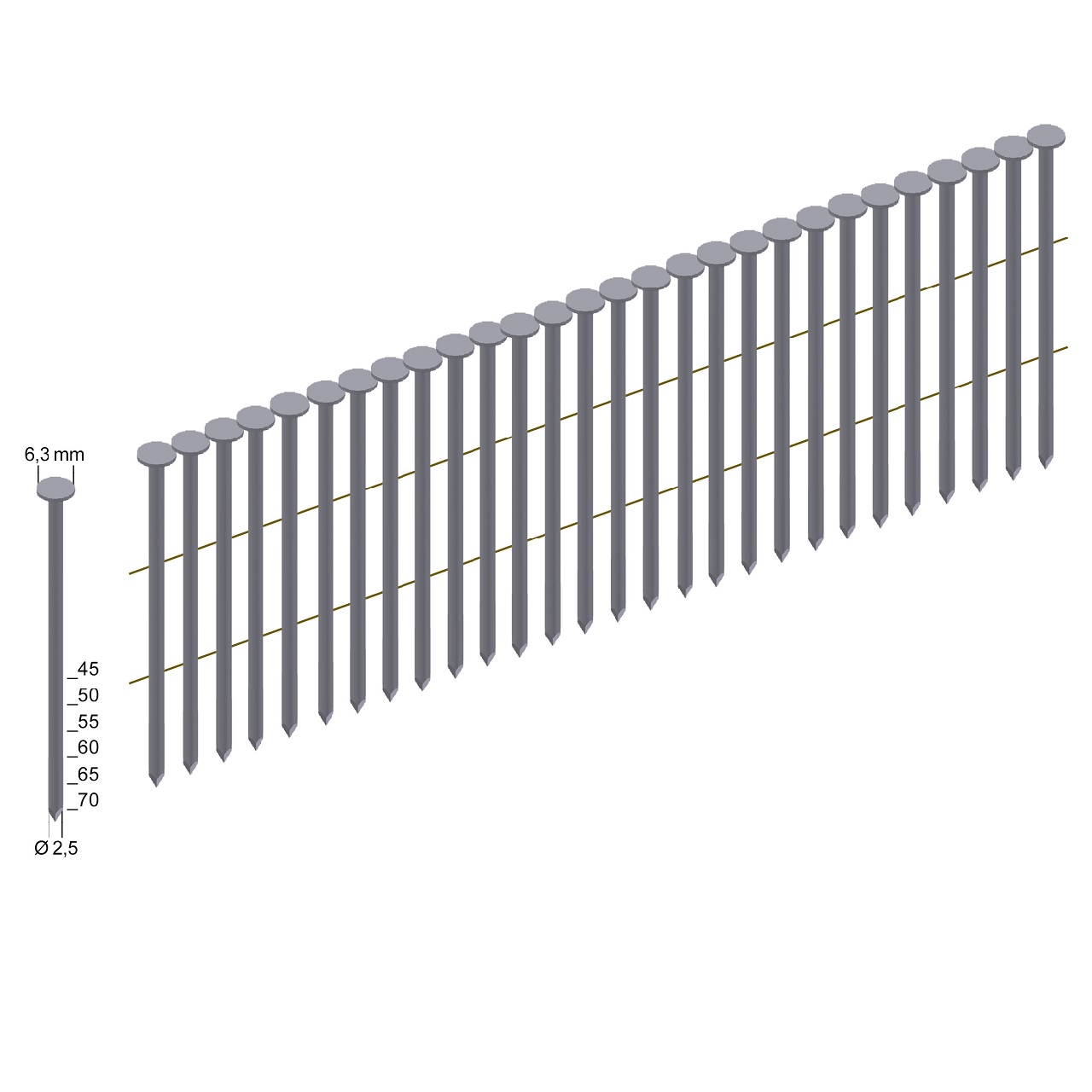 CNW25/55BK Coilnägel blank Glattschaft