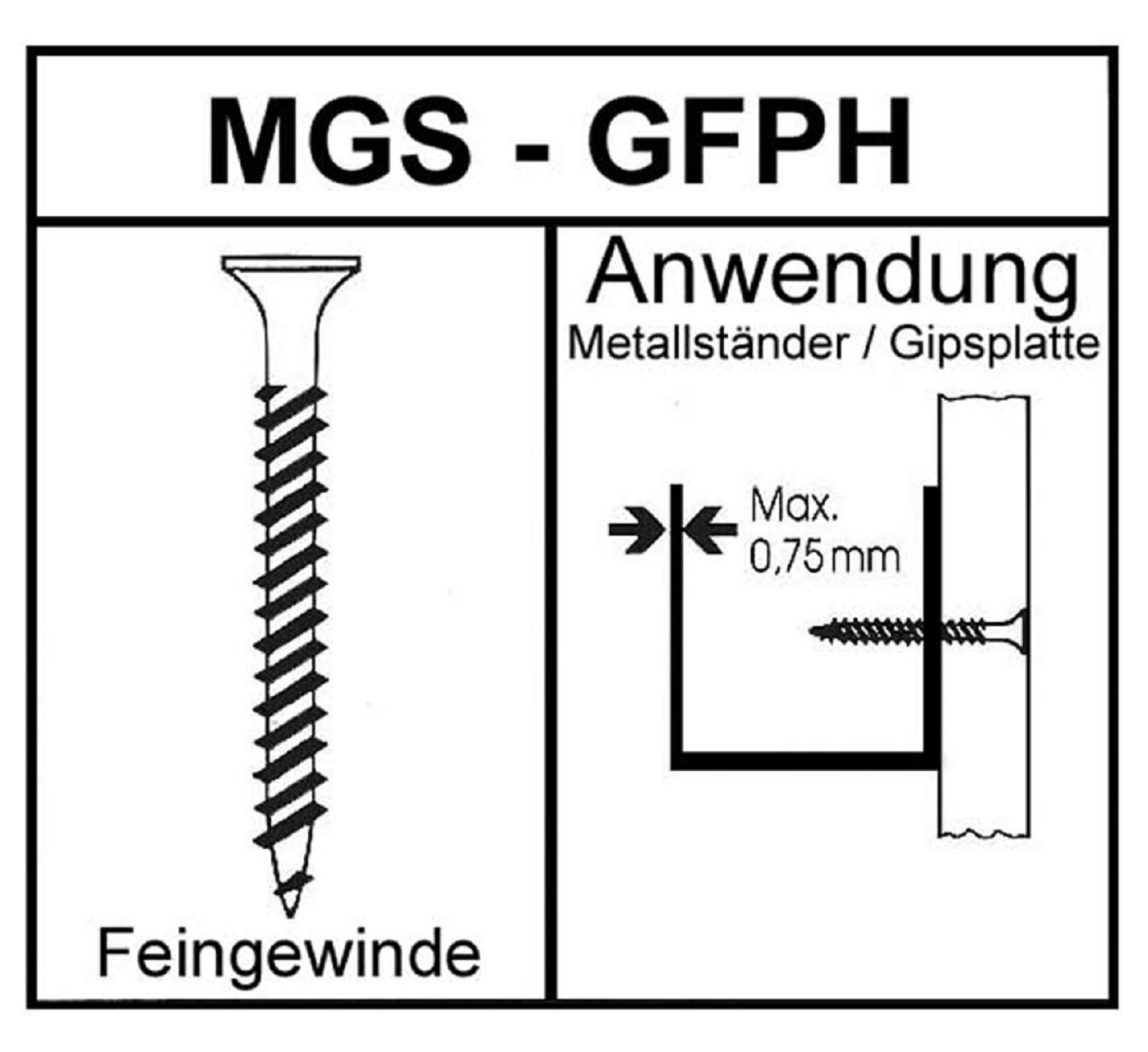 MGS4/45GFPH-S18 Magazinierte Schnellbauschrauben Feingewinde phosphatiert