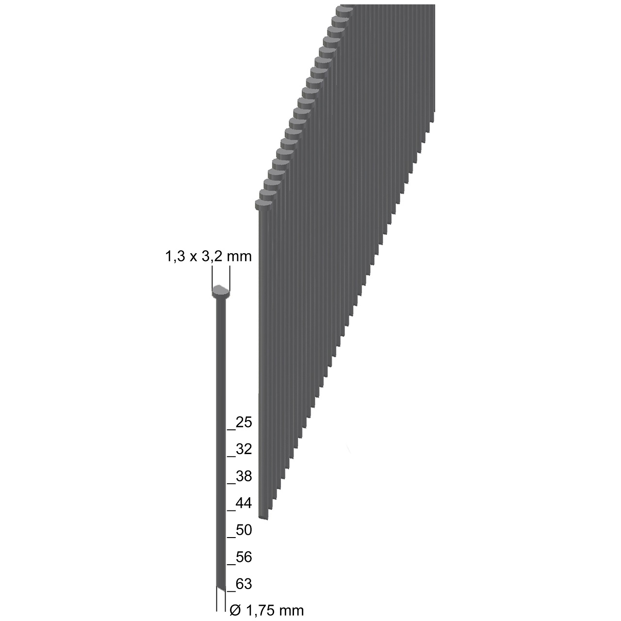 DA63CRF Stauchkopfnägel (Brads) rost- & säurebeständig