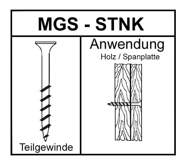 MGS4/55STNK Magazinierte Spanplattenschrauben verzinkt